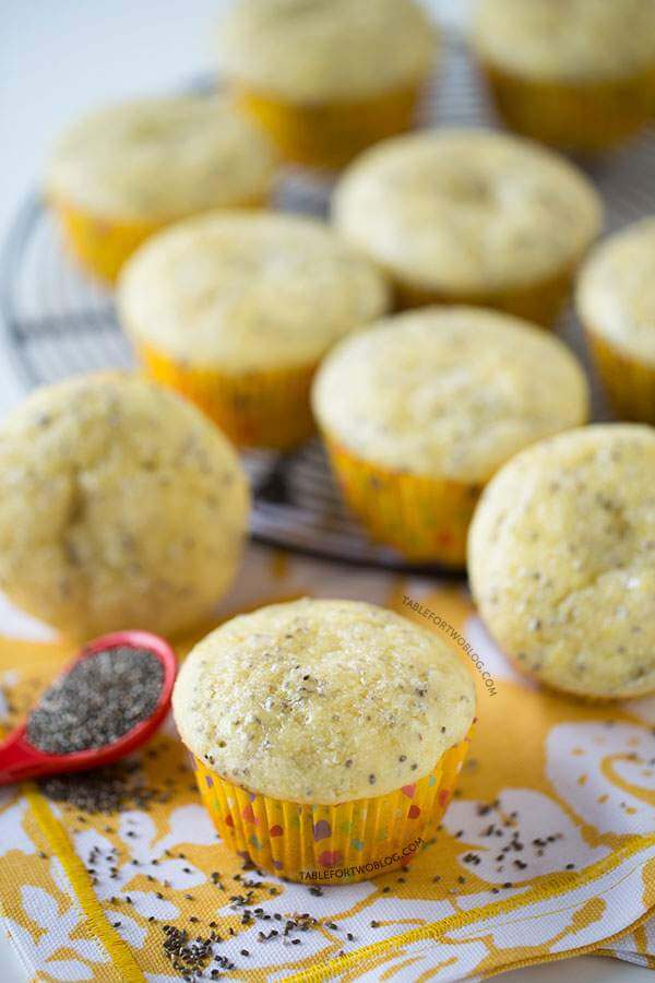 Lemon Muffins with Chia Seeds and Honey