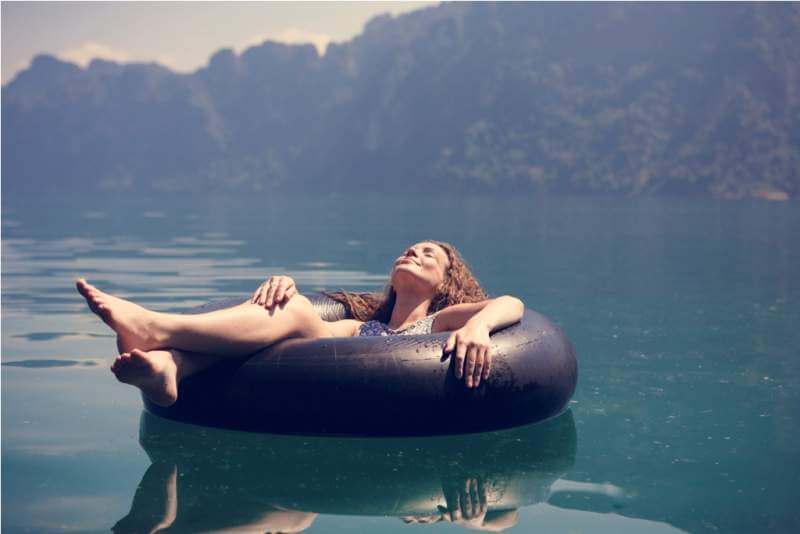 woman-relaxing-on-a-floating-ring