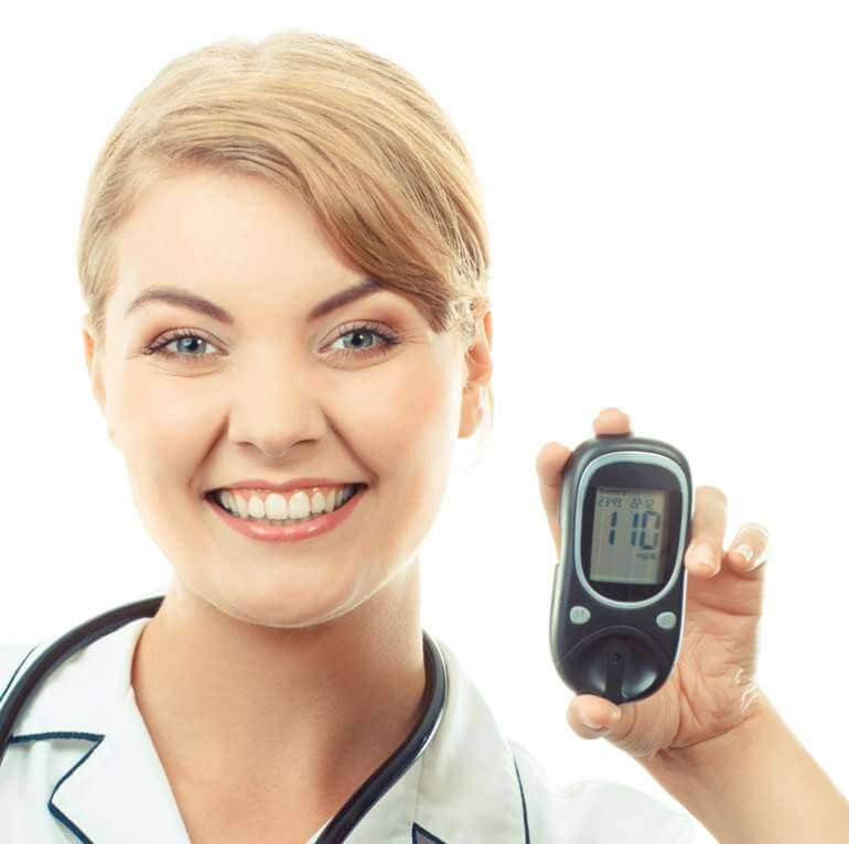 vintage-photo-woman-holding-glucose-meter