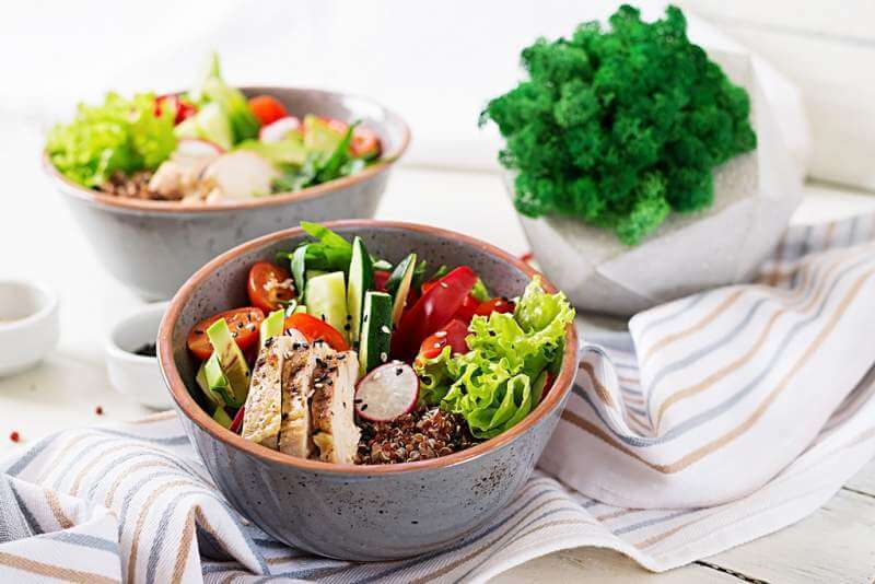 buddha-bowl-dish-with-chicken-fillet-quinoa