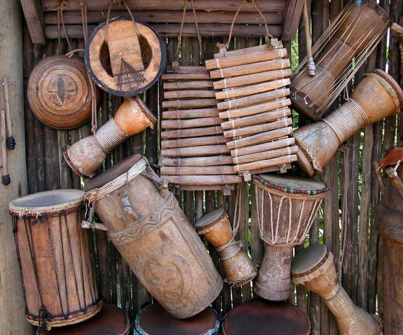 african-instruments-background
