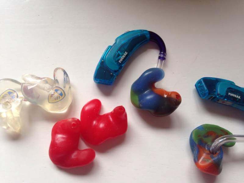 colourful Hearing Aid moulds